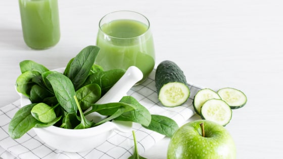 spinach, cucumber, apple juice